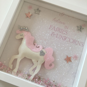 'I Believe in Fairies & Unicorns Glitter Unicorn' Frame