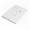 Star Sign White and Metallic Gold Lined Notebook