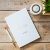 Star Sign White and Metallic Gold Lined Notebook