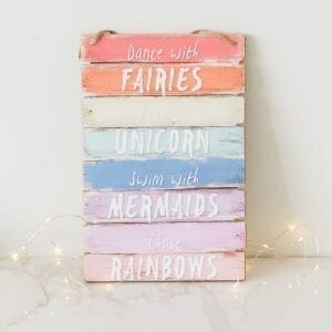 Dance With Fairies Rainbow Hanging Plaque