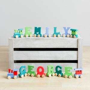 Bright Wooden Letter Train