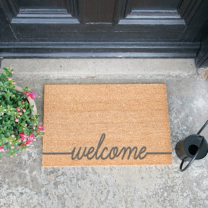 Grey Welcome Scribble Door Mat