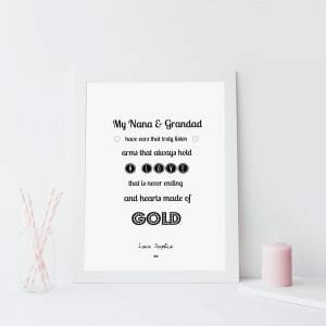 Personalised Hearts Made of Gold Frame