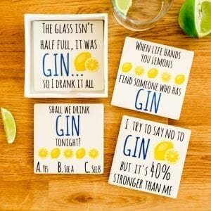 Ceramic Gin Coasters Set