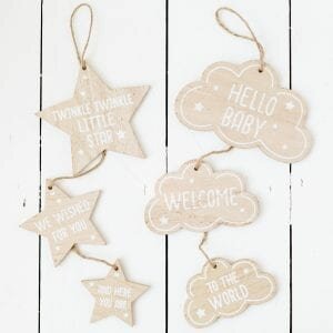 Cloud/Star Baby Triple Hanging Sign