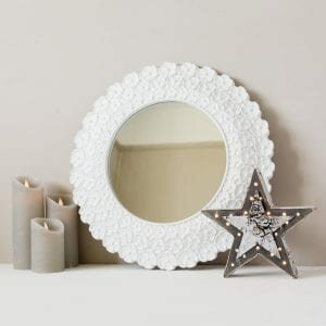 Large White Daisy Mirror