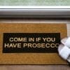Come In If You Have Prosecco Glitter Door Mat