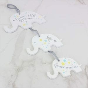 Dream Big Little One Triple Elephant Sign