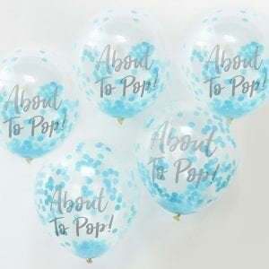 Blue Confetti Baby Shower Balloons