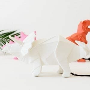 Triceratops White Dinosaur Night Light with Plug