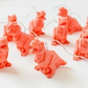 Origami Orange T-Rex Dinosaur Fairy Lights