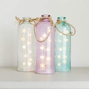Glass Bottle with LED Stars Assortment