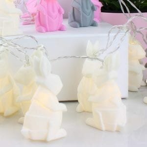 Origami White Rabbit Fairy Lights