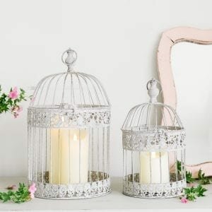 Two Vintage Grey Birdcage
