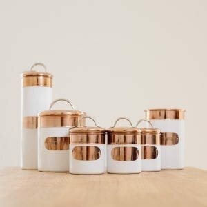 White & Copper Kitchen Tin Assortment