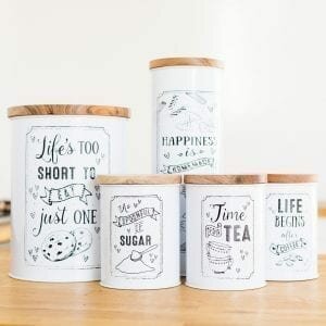 White Kitchen Storage Jars Assortment