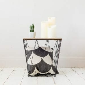 Black Geometric Wire Square Side Table