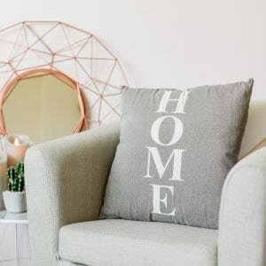 Grey Home & Star Reversible Cushion