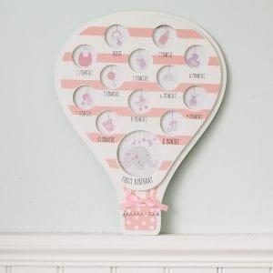 First Year Pink Hot Air Balloon Photo Frame
