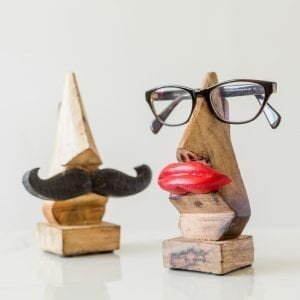 Moustache or Lips Wooden Glasses Holder