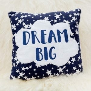 Navy Blue Dream Big Cushion with Stars