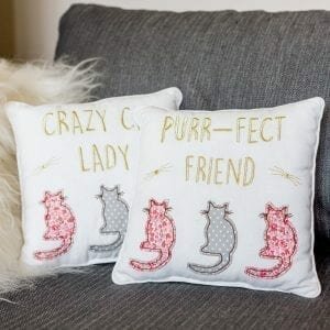 Crazy Cat Lady Or Purr-fect Friend Square Cat Cushion