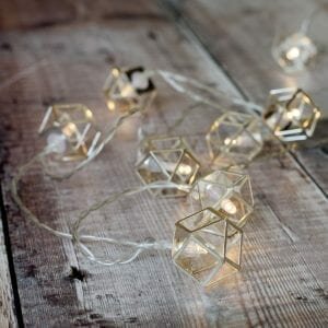 Metal Battery String Silver Honeycomb LED Lights