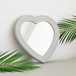 Grey Vintage Heart Shape Mirror