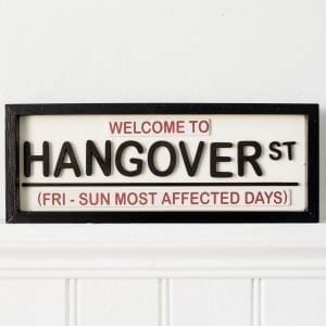 Welcome To Hangover Street Hanging Sign