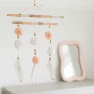 Pom Pom & Feather Hanging Decoration