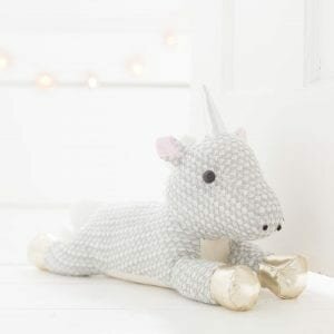 Grey Sparkly Unicorn Doorstop