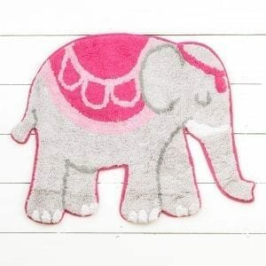 Grey & Pink Mandala Elephant Rug