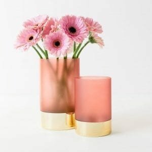 Gold & Matte Pink Glamour Vase Assortment