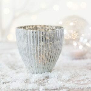 Small White-Silver Tea Light Holder
