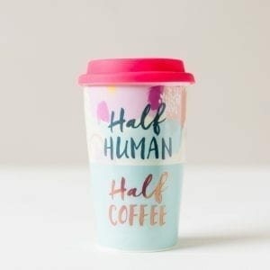 Half Human Half Coffee Travel Mug