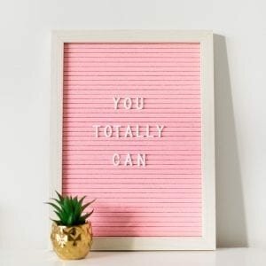 Pink Felt Letter Board With White Frame