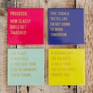Ceramic Alcohol Slogan Coasters