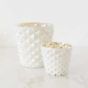 White & Silver Frosted Tea Light Holder Assortment