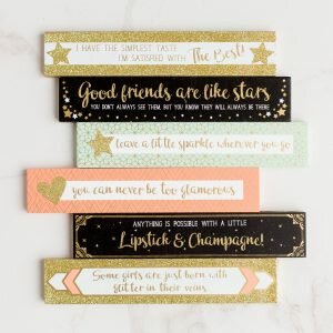 Gold Glitter Friends Wooden Block Assortment