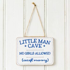 No Girls Allowed Little Man Cave Hanging Sign