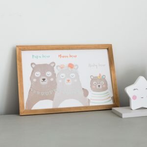 Boho Bear Family Wall Plaque