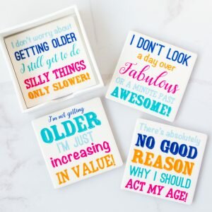Ceramic Alcohol Slogan Coasters