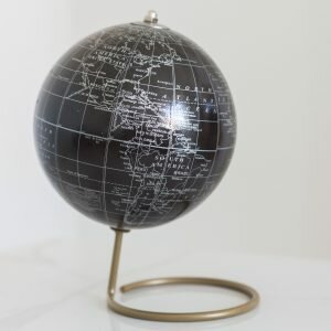 Black & Gold Free Standing Globe