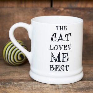 The Cat Loves Me Best Ceramic Mug