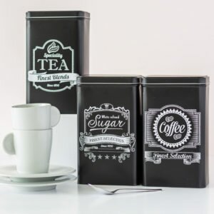 Black Tea, Coffee & Sugar Tin Set