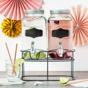 Vintage Style Double Glass Drink Dispenser