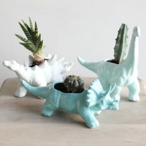 ceramic dinosaur planter