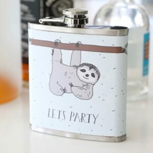 sloth hip flask